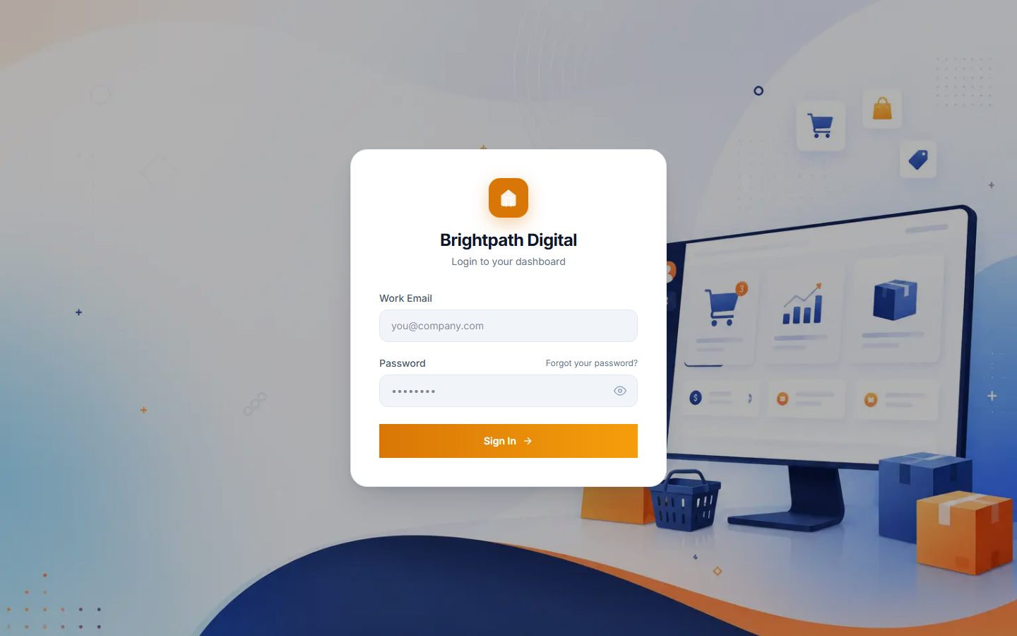 The sign-in page of a workspace